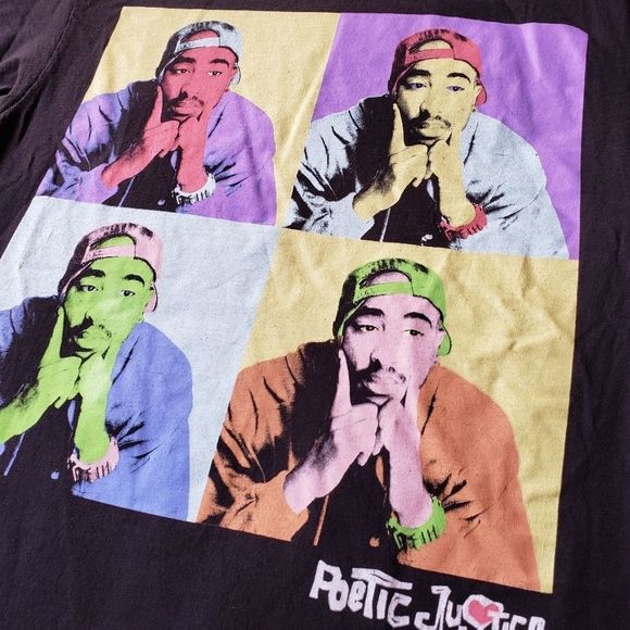 Poetic Justice Tupac Other - POETIC JUSTICE Tupac 2Pac Pop Art Black Graphic T-Shirt